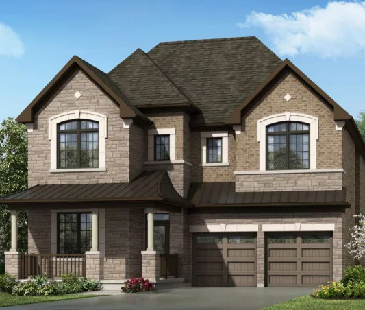 Hawthorne East Village Milton double garage detached home elevation by Mattamy Homes